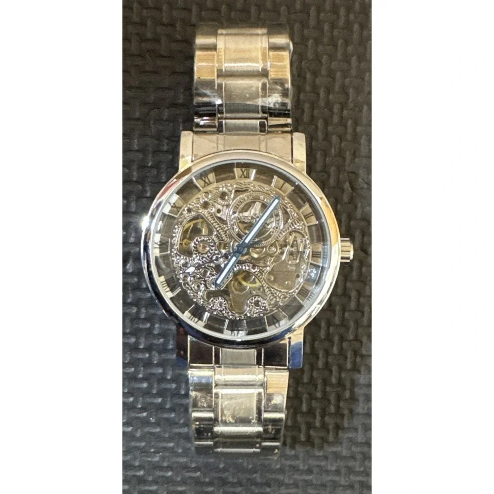 T-WINNER H256M Mechanical Automatic Skeleton Watch w/ Stainless Steel Band